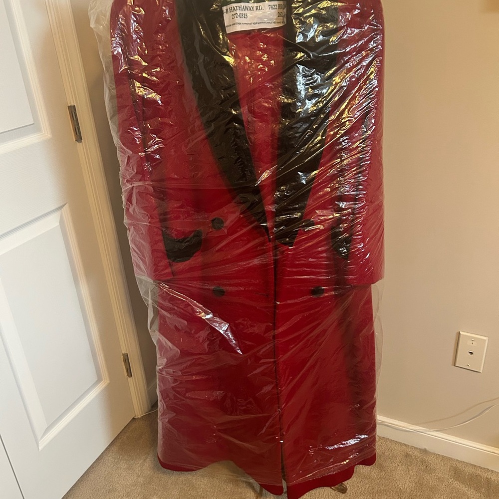 Elegant Red Women's Wool Coat